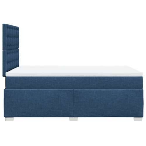 Krevet s oprugama i madracem plavi 120 x 190 cm od tkanine - Plava 120 x 190 cm gumbi Cijena