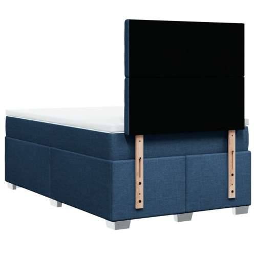 Krevet s oprugama i madracem plavi 120 x 190 cm od tkanine - Plava 120 x 190 cm gumbi Cijena