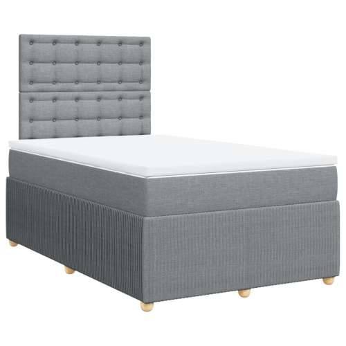 Krevet s oprugama i madracem svjetlosivi 120x190 cm od tkanine - Svjetlosiva 120 x 190 cm gumbi Cijena
