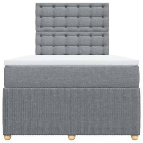 Krevet s oprugama i madracem svjetlosivi 120x190 cm od tkanine - Svjetlosiva 120 x 190 cm gumbi Cijena