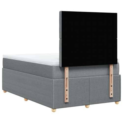 Krevet s oprugama i madracem svjetlosivi 120x190 cm od tkanine - Svjetlosiva 120 x 190 cm gumbi Cijena