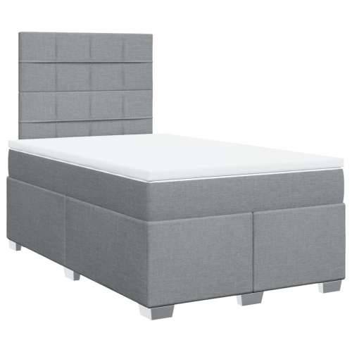 Krevet s oprugama i madracem svjetlosivi 120x190 cm od tkanine - Svjetlosiva 120 x 190 cm Blok s kvadratima Cijena