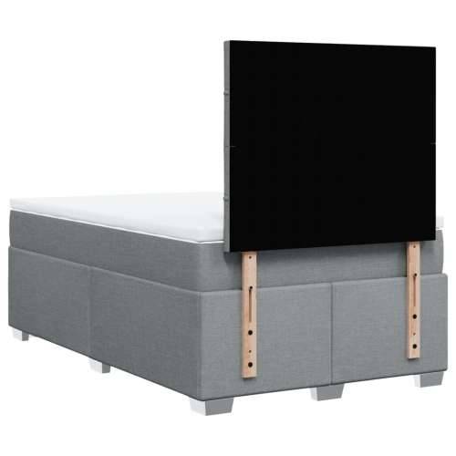 Krevet s oprugama i madracem svjetlosivi 120x190 cm od tkanine - Svjetlosiva 120 x 190 cm Blok s kvadratima Cijena
