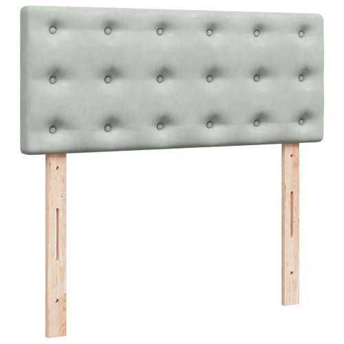 Krevet s oprugama i madracem svjetlosivi 120x190 cm baršunasti - Svjetlosiva 120 x 190 cm gumbi Cijena