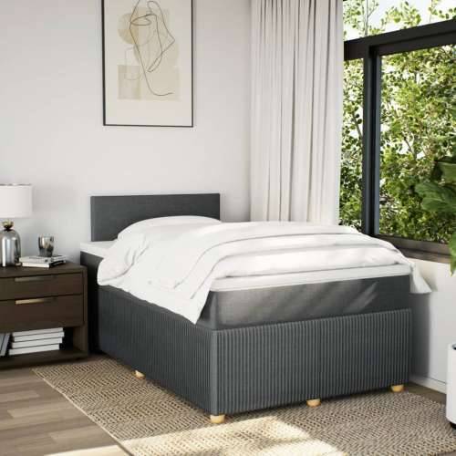 Krevet box spring s madracem tamnosivi 120 x 190 cm tkanina - Tamno siva 120 x 190 cm Gladak dizajn Cijena