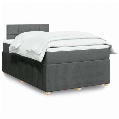 Krevet box spring s madracem tamnosivi 120 x 190 cm tkanina - Tamno siva 120 x 190 cm Blok s kvadratima Cijena