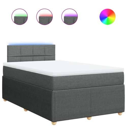 Krevet box spring s madracem tamnosivi 120 x 190 cm tkanina - Tamno siva 120 x 190 cm Blok s kvadratima Cijena