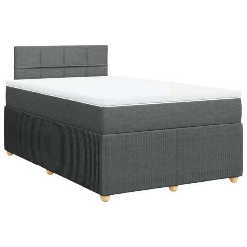 Krevet box spring s madracem tamnosivi 120 x 190 cm tkanina - Tamno siva 120 x 190 cm Blok s kvadratima Cijena
