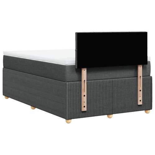 Krevet box spring s madracem tamnosivi 120 x 190 cm tkanina - Tamno siva 120 x 190 cm Blok s kvadratima Cijena