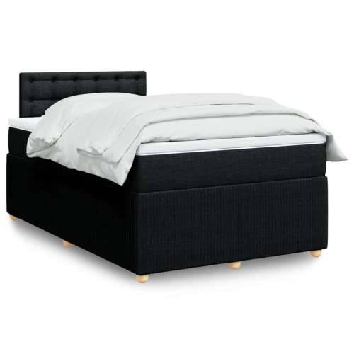 Krevet box spring s madracem crni 120 x 190 cm od tkanine - Crna 120 x 190 cm gumbi Cijena