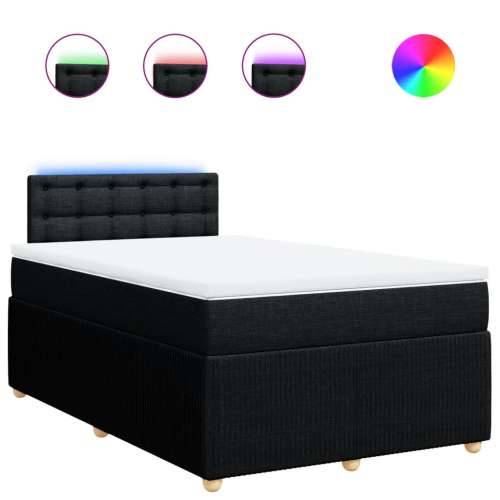 Krevet box spring s madracem crni 120 x 190 cm od tkanine - Crna 120 x 190 cm gumbi Cijena