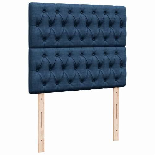 Krevet s oprugama i madracem plavi 120 x 190 cm od tkanine - Plava 120 x 190 cm Dizajn s gumbima Cijena