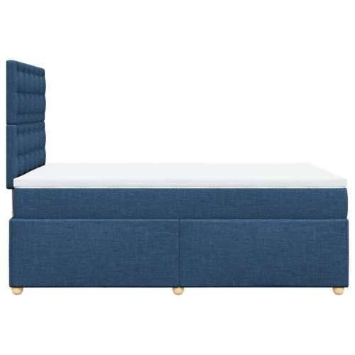 Krevet s oprugama i madracem plavi 120 x 190 cm od tkanine - Plava 120 x 190 cm gumbi Cijena