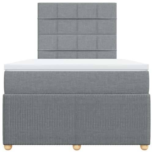 Krevet s oprugama i madracem svjetlosivi 120x190 cm od tkanine - Svjetlosiva 120 x 190 cm Blok s kvadratima Cijena