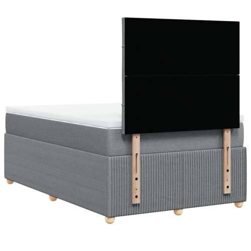Krevet s oprugama i madracem svjetlosivi 120x190 cm od tkanine - Svjetlosiva 120 x 190 cm Blok s kvadratima Cijena