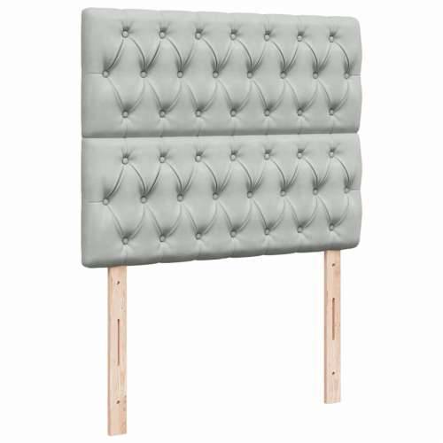Krevet s oprugama i madracem svjetlosivi 120x190 cm baršunasti - Svjetlosiva 120 x 190 cm Dizajn s gumbima Cijena
