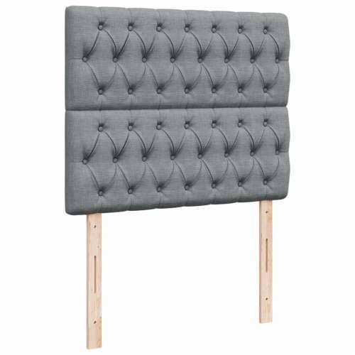Krevet s oprugama i madracem svjetlosivi 120x190 cm od tkanine - Svjetlosiva 120 x 190 cm Dizajn s gumbima Cijena