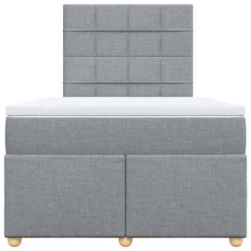 Krevet s oprugama i madracem svjetlosivi 120x190 cm od tkanine - Svjetlosiva 120 x 190 cm Blok s kvadratima Cijena