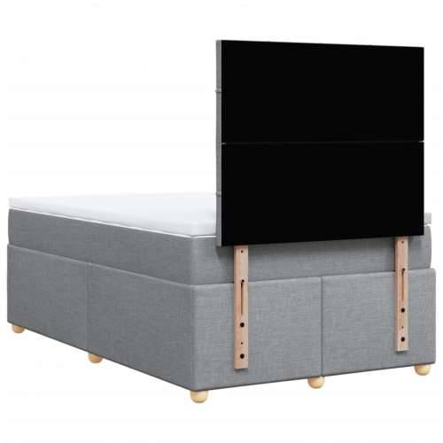 Krevet s oprugama i madracem svjetlosivi 120x190 cm od tkanine - Svjetlosiva 120 x 190 cm Blok s kvadratima Cijena