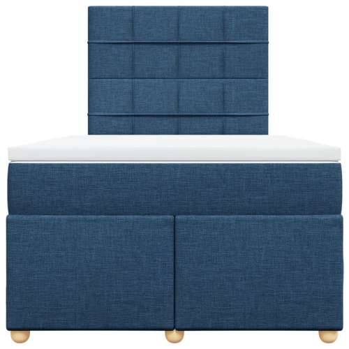 Krevet s oprugama i madracem plavi 120 x 190 cm od tkanine - Plava 120 x 190 cm Blok s kvadratima Cijena