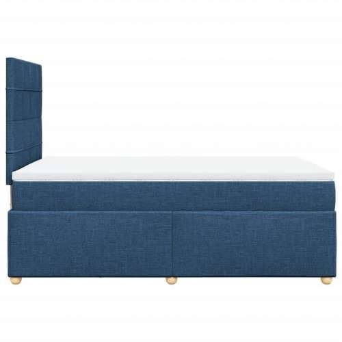 Krevet s oprugama i madracem plavi 120 x 190 cm od tkanine - Plava 120 x 190 cm Blok s kvadratima Cijena
