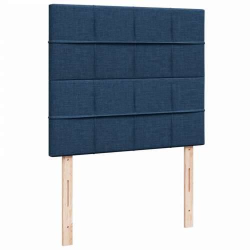 Krevet s oprugama i madracem plavi 120 x 190 cm od tkanine - Plava 120 x 190 cm Blok s kvadratima Cijena