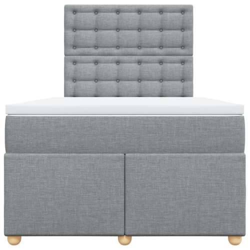 Krevet s oprugama i madracem svjetlosivi 120x190 cm od tkanine - Svjetlosiva 120 x 190 cm gumbi Cijena