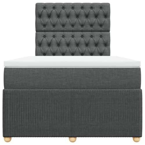 Krevet box spring s madracem tamnosivi 120 x 190 cm tkanina - Tamno siva 120 x 190 cm Dizajn s gumbima Cijena