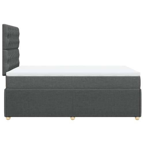 Krevet box spring s madracem tamnosivi 120 x 190 cm tkanina - Tamno siva 120 x 190 cm Dizajn s gumbima Cijena