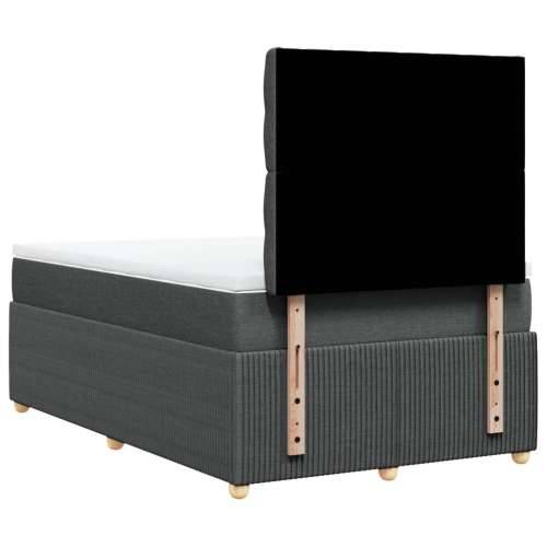 Krevet box spring s madracem tamnosivi 120 x 190 cm tkanina - Tamno siva 120 x 190 cm Dizajn s gumbima Cijena