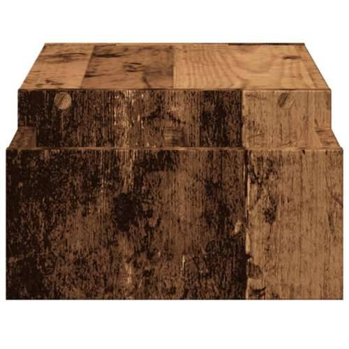 Stalak za monitor s pohranom boja drva 70 x 27 x 15 cm drveni - Staro drvo 70 x 27 x 15 cm Cijena