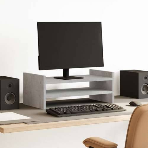 Stalak za monitor siva boja betona 50x27x20cm konstruirano drvo - Beton siva 50 x 27 x 20 cm Cijena