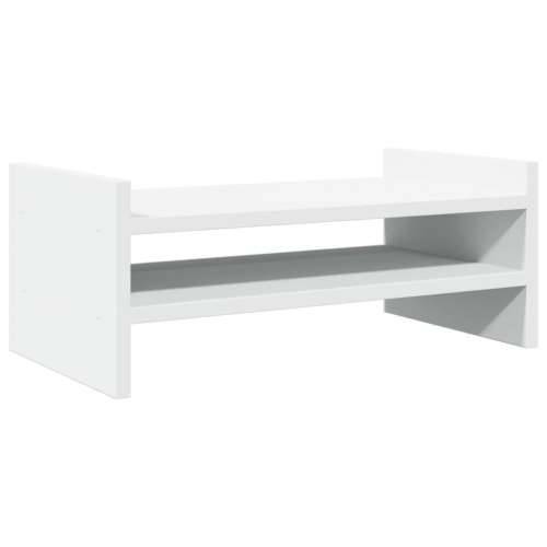 Stalak za monitor bijeli 50x27x20 cm od konstruiranog drva - Bijela 50 x 27 x 20 cm Cijena
