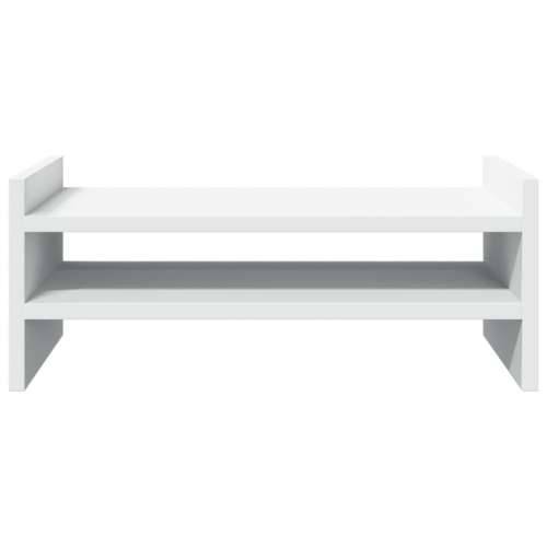Stalak za monitor bijeli 50x27x20 cm od konstruiranog drva - Bijela 50 x 27 x 20 cm Cijena