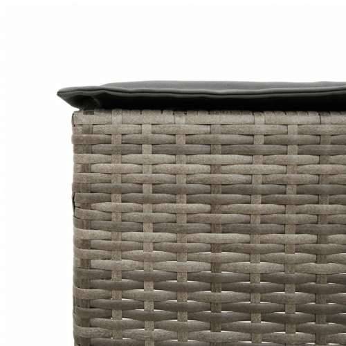 3-dijelni vrtni barski set od poliratana s jastucima sivi - Siva 80 x 80 x 110 cm 2 Cijena