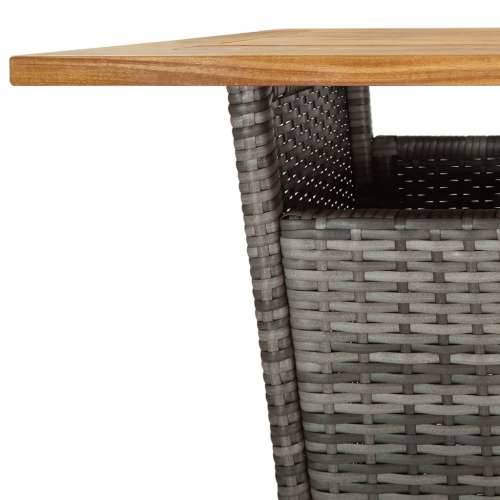 3-dijelni vrtni barski set od poliratana s jastucima sivi - Siva 80 x 80 x 110 cm 2 Cijena