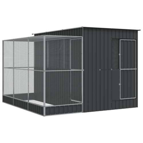 Kavez za ptice s produžetkom srebrni 290x303x216 cm čelični - 290 x 303 x 216 cm Cijena