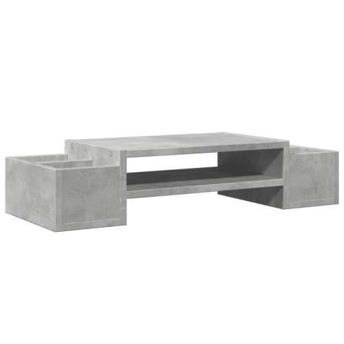 Stalak za monitor s pohranom boja betona 70 x 27 x 15 cm drveni - Beton siva 70 x 27 x 15 cm Cijena