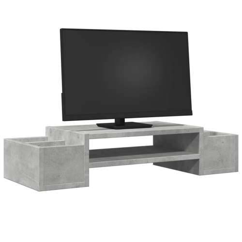 Stalak za monitor s pohranom boja betona 70 x 27 x 15 cm drveni - Beton siva 70 x 27 x 15 cm Cijena