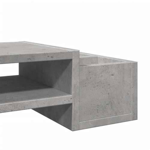 Stalak za monitor s pohranom boja betona 70 x 27 x 15 cm drveni - Beton siva 70 x 27 x 15 cm Cijena