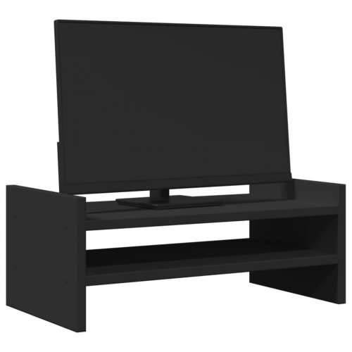 Stalak za monitor crni 50x27x20 cm od konstruiranog drva - Crna 50 x 27 x 20 cm Cijena