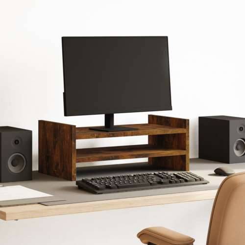 Stalak za monitor boja dimljenog hrasta 50x27x20 cm drveni - Dimljeni hrast 50 x 27 x 20 cm Cijena