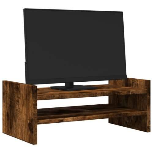 Stalak za monitor boja dimljenog hrasta 50x27x20 cm drveni - Dimljeni hrast 50 x 27 x 20 cm Cijena