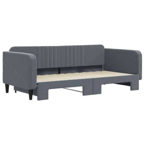 Dnevni krevet na razvlačenje bez madraca tamnosivi 100 x 200 cm - Tamno siva 100 x 200 cm s krevetom na izvlačenje Cijena