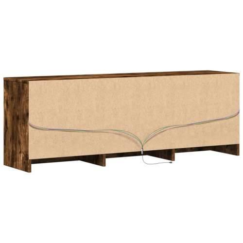 TV ormarić s LED svjetlima boja hrasta 140x34x50 cm drveni - Dimljeni hrast 1 140 cm Cijena