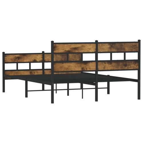 Metalni okvir kreveta bez madraca boja hrasta 160x200 cm Dimljeni hrast 160 x 200 cm s uzglavljem i podnožjem Cijena