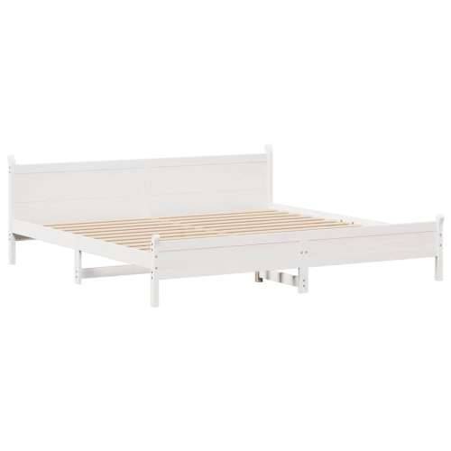 Okvir kreveta bez madraca bijeli 200x200 cm od masivne borovine - Bijela 200 x 200 cm Cijena