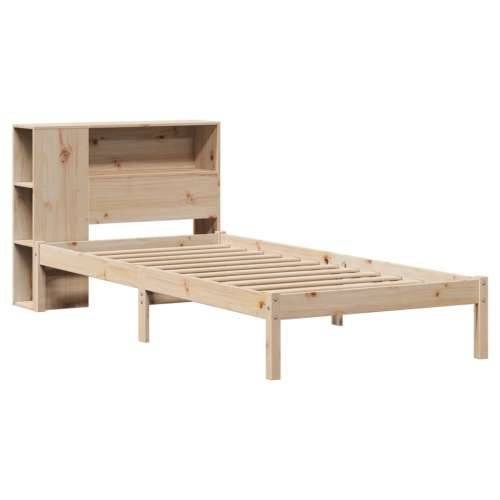 Krevet s regalom za knjige bez madraca 90x190 cm od borovine - Prirodna 90 x 190 cm Cijena