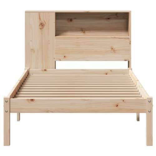 Krevet s regalom za knjige bez madraca 90x190 cm od borovine - Prirodna 90 x 190 cm Cijena