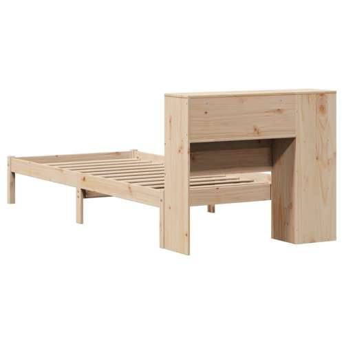 Krevet s regalom za knjige bez madraca 90x190 cm od borovine - Prirodna 90 x 190 cm Cijena